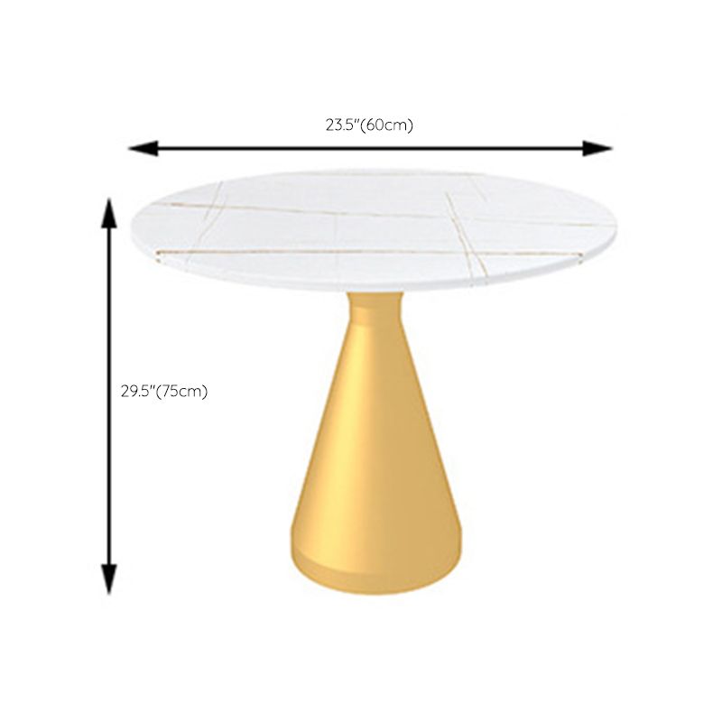 Glam Sintered Stone Dining Table Metal Dinette Table for Home Use