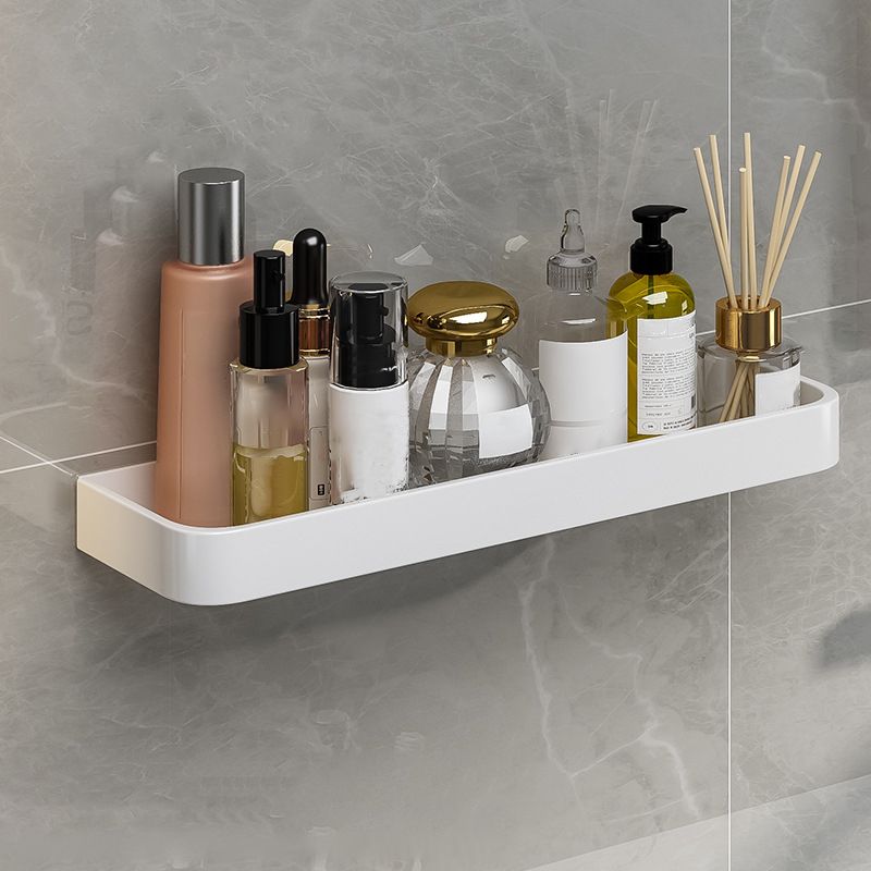 Contemporary Bathroom Accessory Set Metal Bath Shelf in White