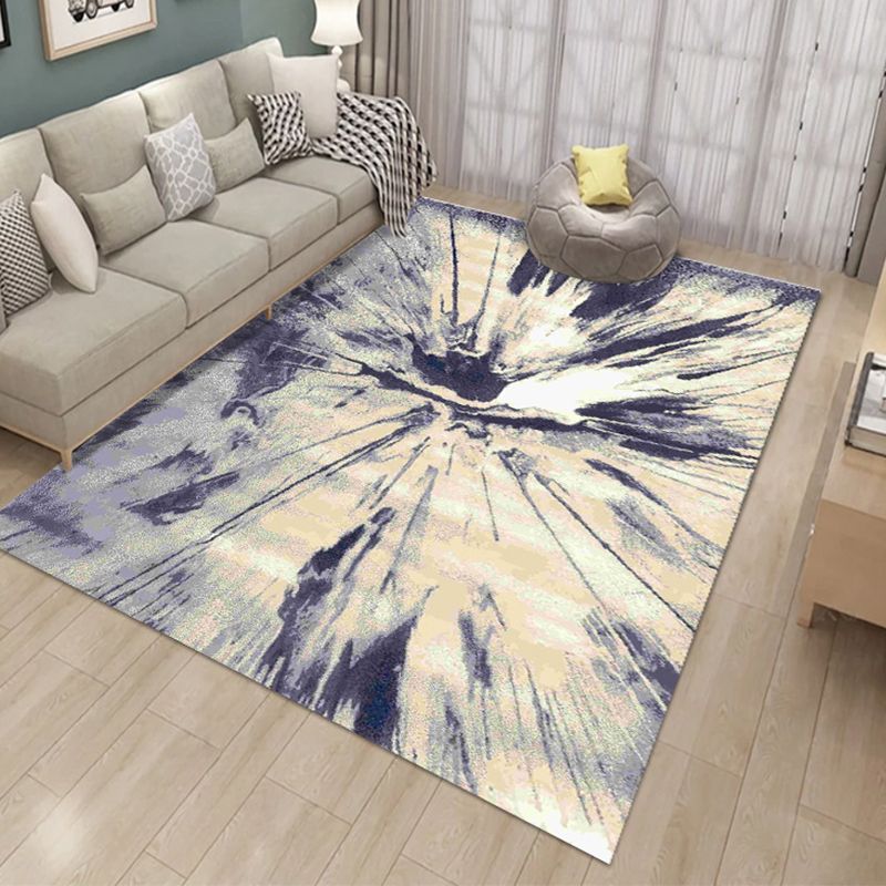 Ink Abstract Carpet Polyester Rug Stain Resistant Non-Slip Backing Rug for Living Room