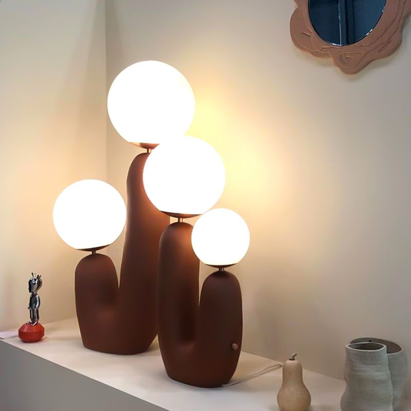 Sfera lampada da tavolo notturna in vetro contemporaneo 2 comodini leggeri per camera da letto