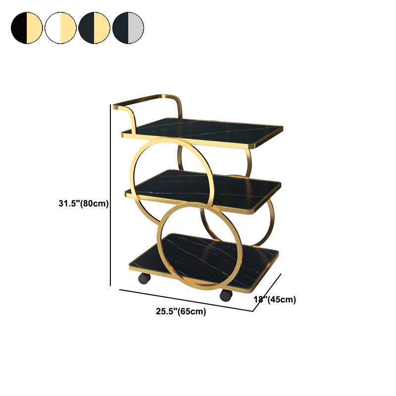 31.50" High Contemporary Prep Table Rolling Metal Prep Table for Home