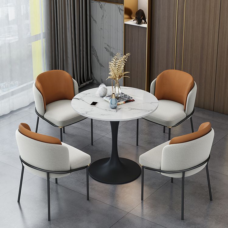 Modern Round Dining Table Sintered Stone Table with Tulip Base