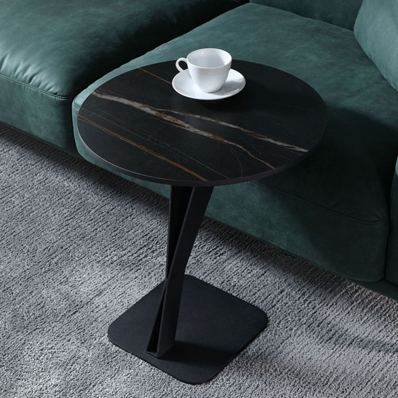 One Single Modern Round Pedestal Coffee Table for Living Room