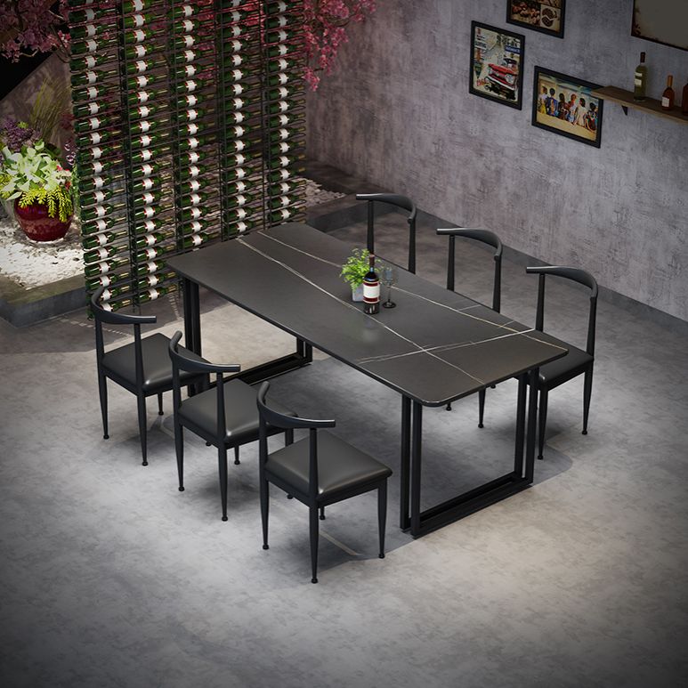 Modern 1/3/7 Pieces Dining Set Rectangle Stone Dining Table for Cafe