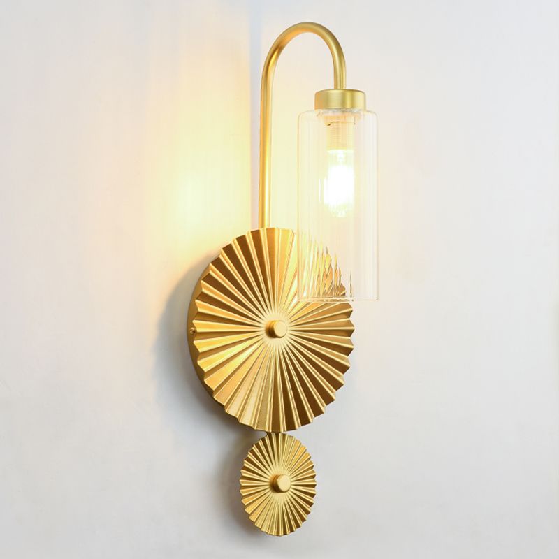 Retro GoiSeleck wandlamp 1 Licht Amber/Clear/Smoke Gray Glass Wandlicht SCONCE MET LOTUS BEADEsign