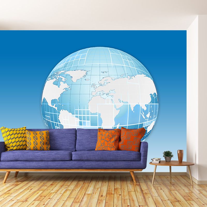 Map Illustration Wall Mural Contemporary Wall Decoration for Living Room