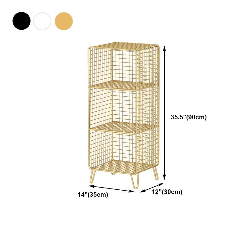 Modern Style Bookshelf Closed Back Metal Standard Bookcase for Home