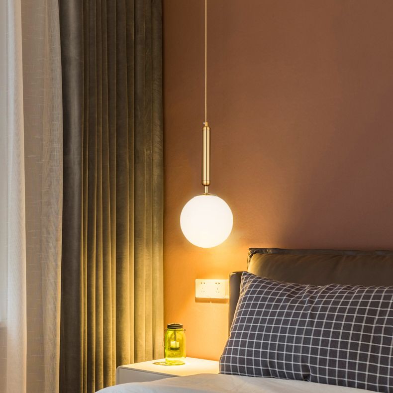 Modern Style Spherical Shape Hanging Light Glass 1 Light Hanging Light Fixture