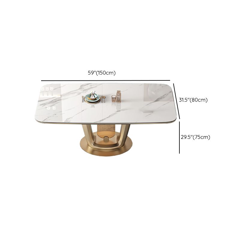Glossy White Stone Dining Table Set for Home 1/5 Pieces Modern Dinette Set