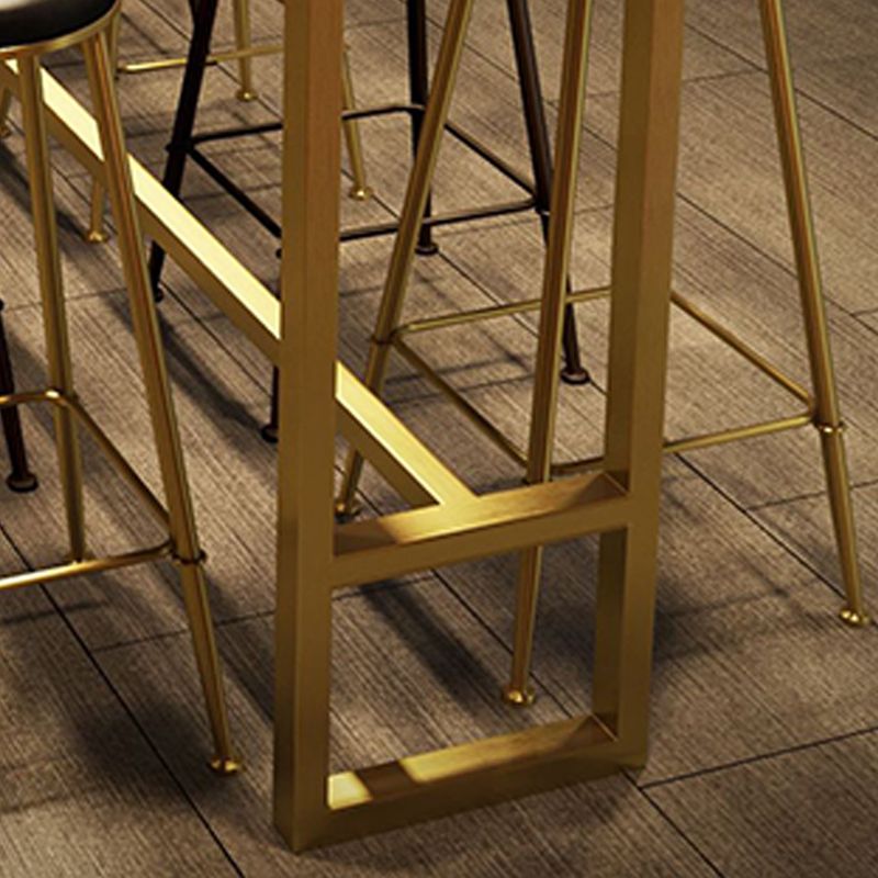 Glam Style Rectangle Bar Table Pine Solid Wood Bar Dining Table for Living Room