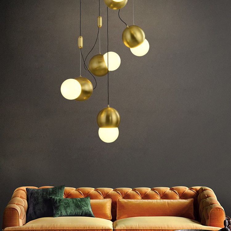 Messing kleine hanglampverlichting postmodern metalen ophanging licht voor woonkamer