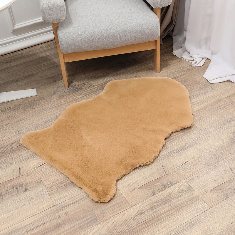 Novelty Irregular Shape Rug Solid Color Polyester Area Rug Carpet for Living Room