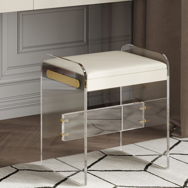 Glam Slate Top Dressing Table Stool Set Solid Wood Makeup Counter