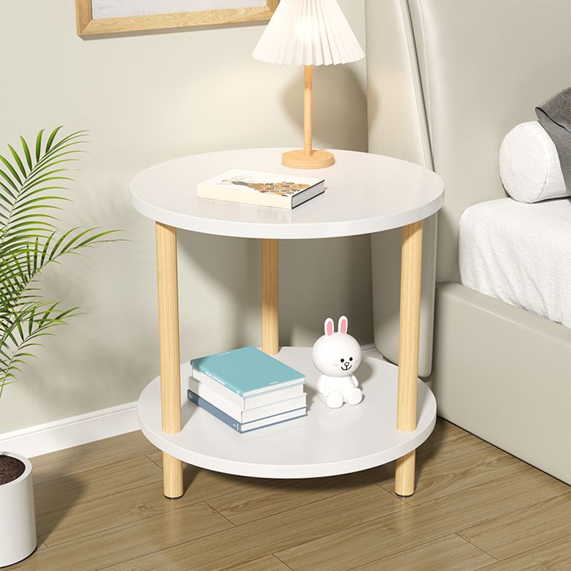 Nordic Square/Round Wood End Table 20.87" H 2-Tier Side Table