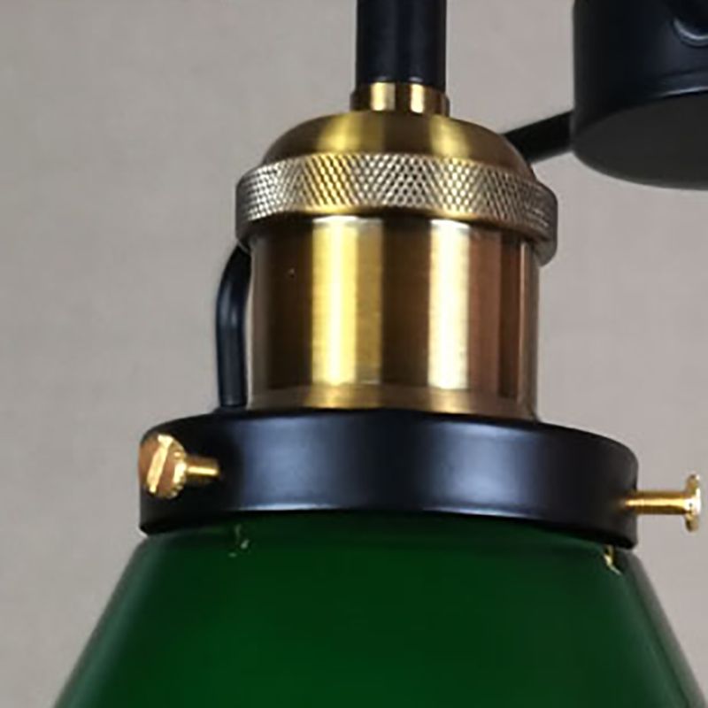 Lampadino in vetro verde chiaro vintage Lampone in vetro verde chiaro per sala da pranzo