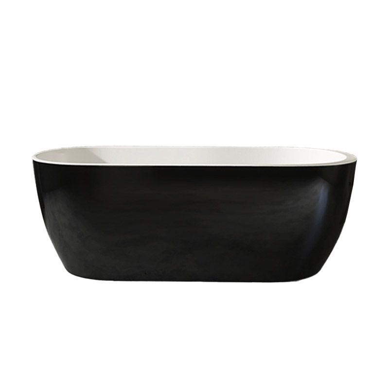 Modern Acrylic Oval Bathtub Freestanding Soaking Bathtub with Drain Bath Tub