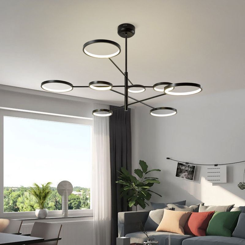 Lampadario a soffitto anello modernista in metallo a sospensione con cavo sospeso per il ristorante