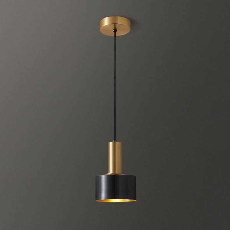 Moderne künstlerische zylindrische Hanglampe Kupfer -Einzelheizlicht für Schlafzimmer