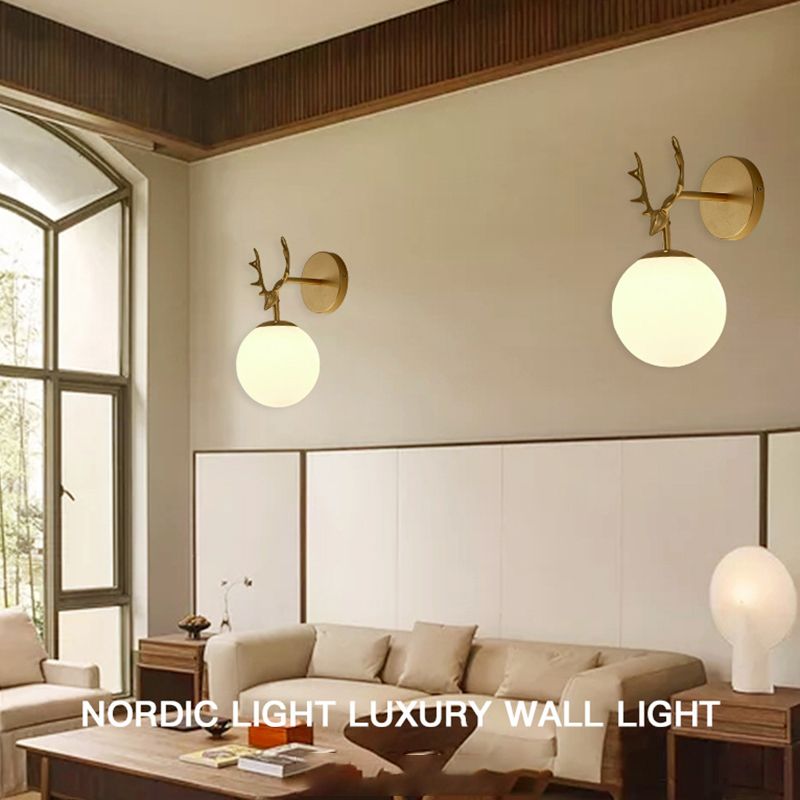Contemporary Style Ball Wall Mounted Lamps Glass 1 Light Wall Light Sconce