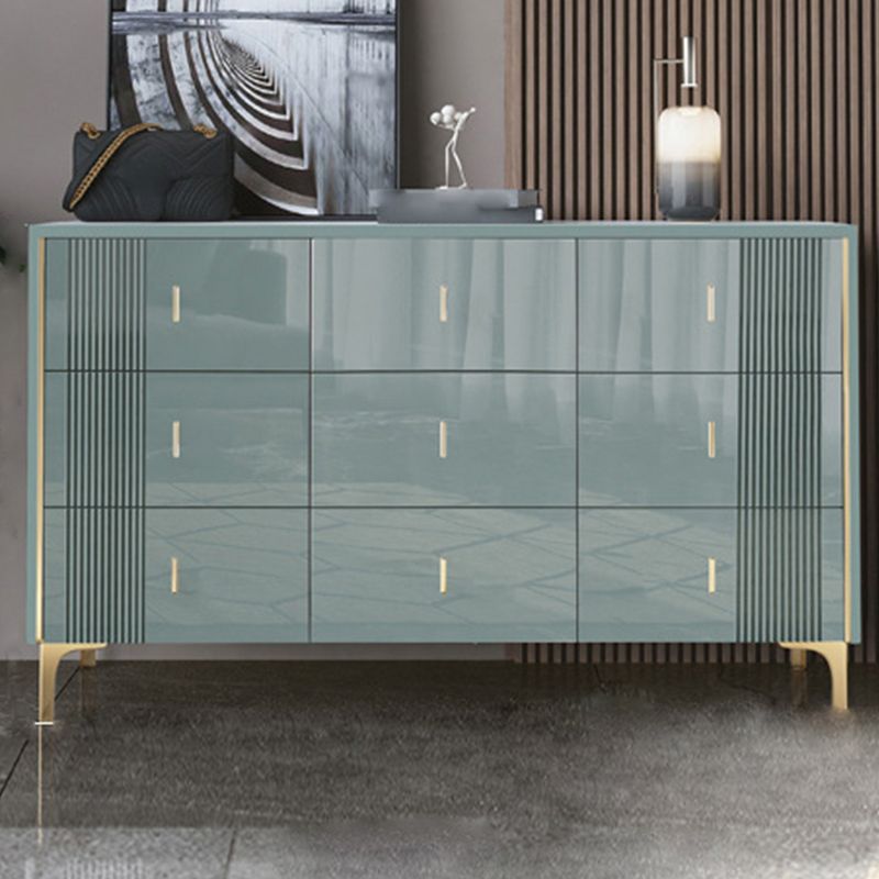 Glam Horizontal Stone Storage Chest Bedroom Chest with Metal Legs