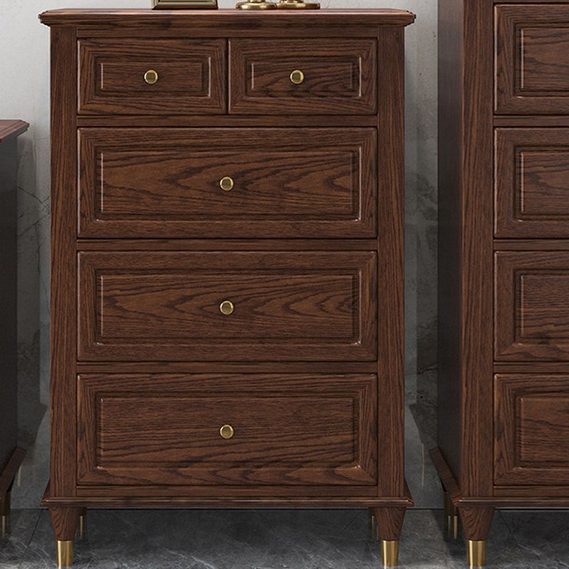 Bedroom Vertical Storage Chest Glam Wooden Chest with Drawers