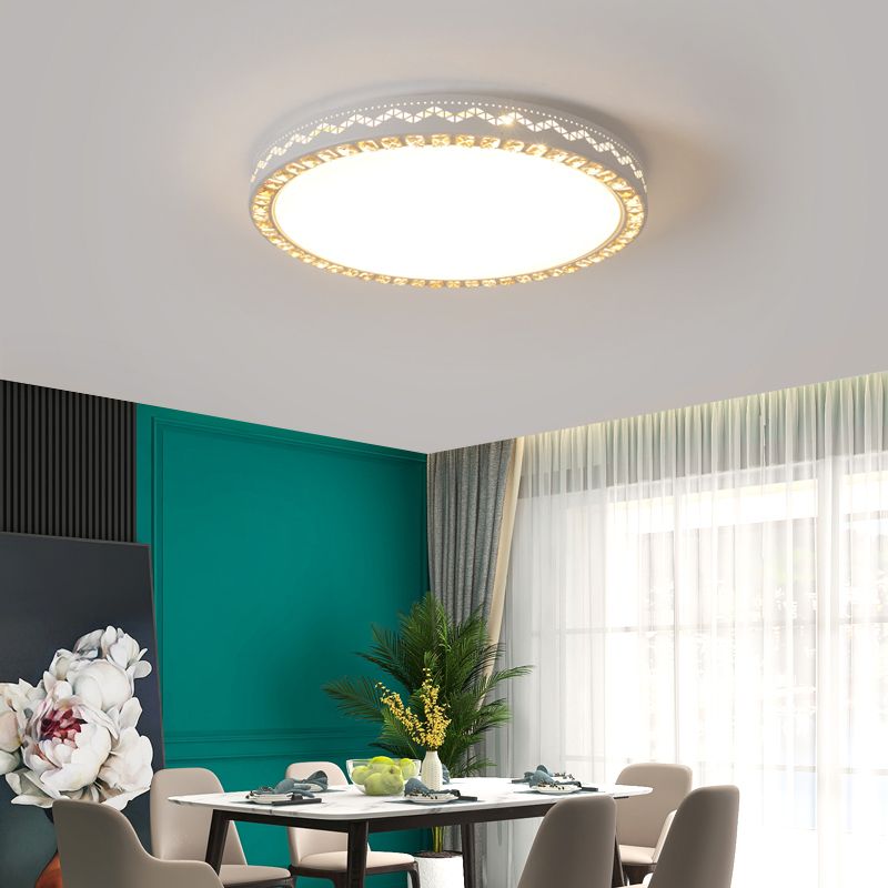 White Ceiling Light Fixture Modernism LED Flush Mount for Bedroom