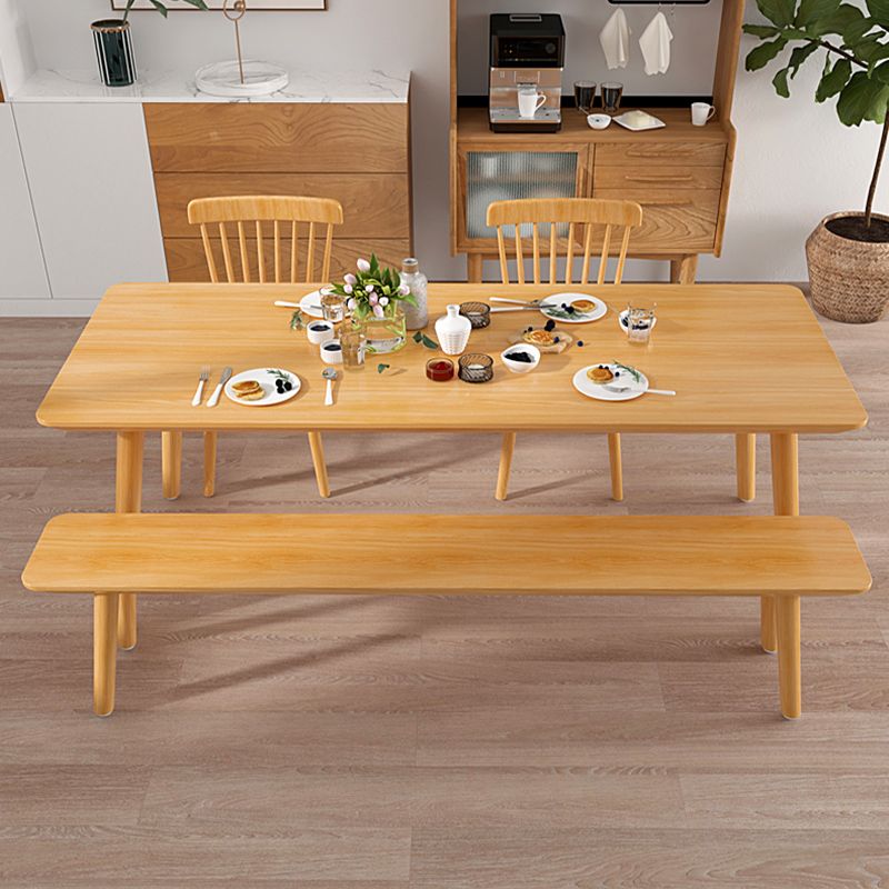 Solid Wood Dining Set 1/4/5 Pcs Rectangle Dining Table with Slat Back Chairs