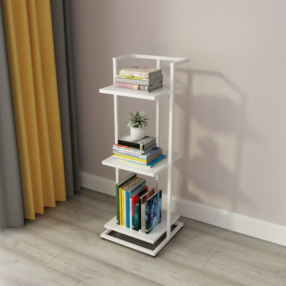 Open Back Modern Style Bookshelf Wood Bookcase for Home Office