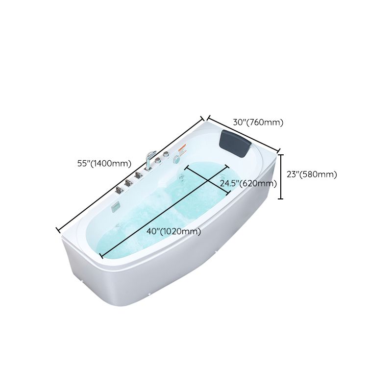 Modern Free Form Bathtub with Drain and Overflow Trim Acrylic Bath