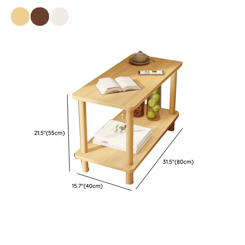 Modern Style Side End Snack Table Wooden with Storage End Table