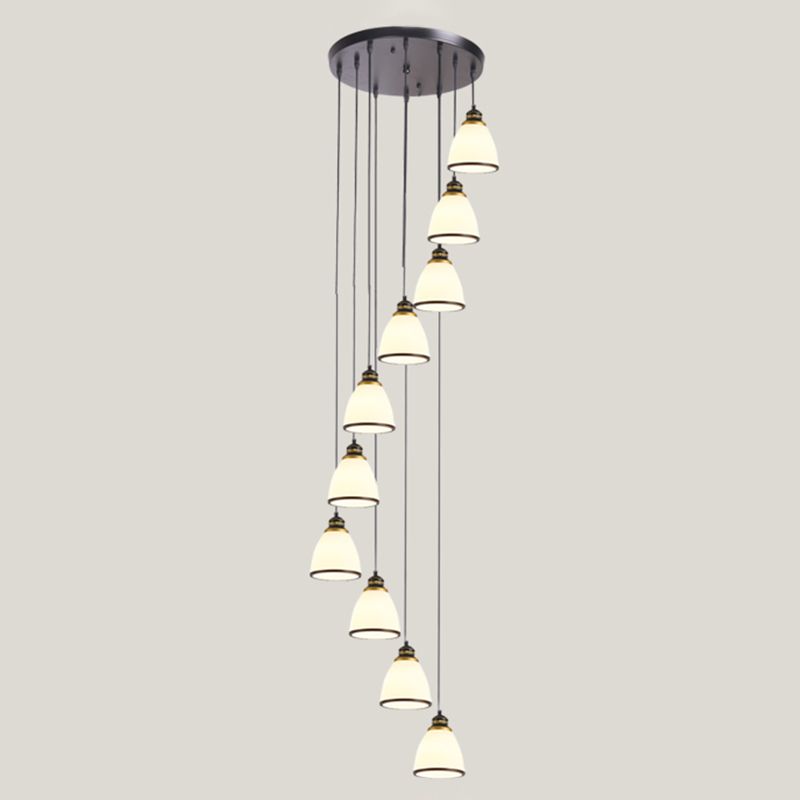 Geometrischer Schattenstreppenhänke Lichtglas zeitgenössischer Multi -Licht -Anhänger