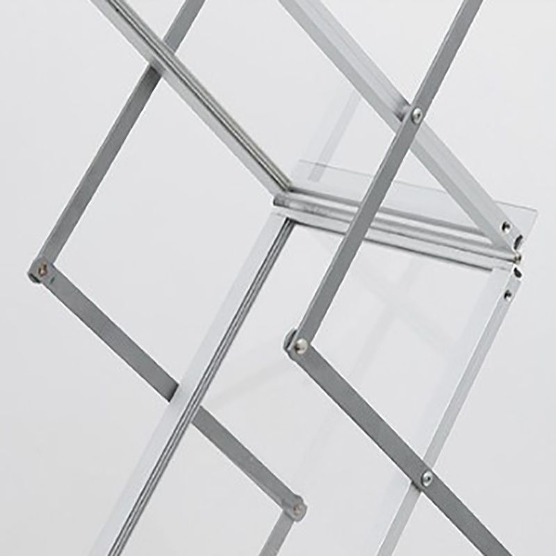 Closed Back Book Shelf Silver and White Bookcase with Shelves