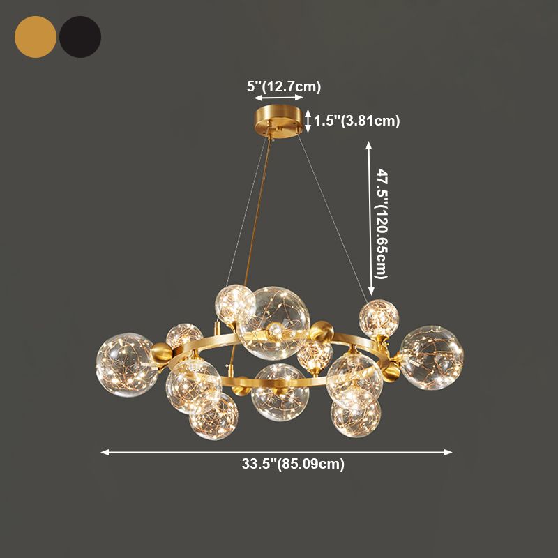 Contemporary Sphere Pendant Lights Glass Island Chandelier for Dining Room