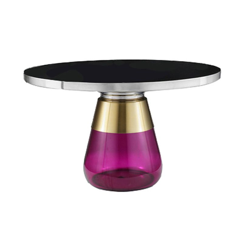 29.53 inch Wide Contemporary Sofa Side Accent Table Glass Round Side End Table