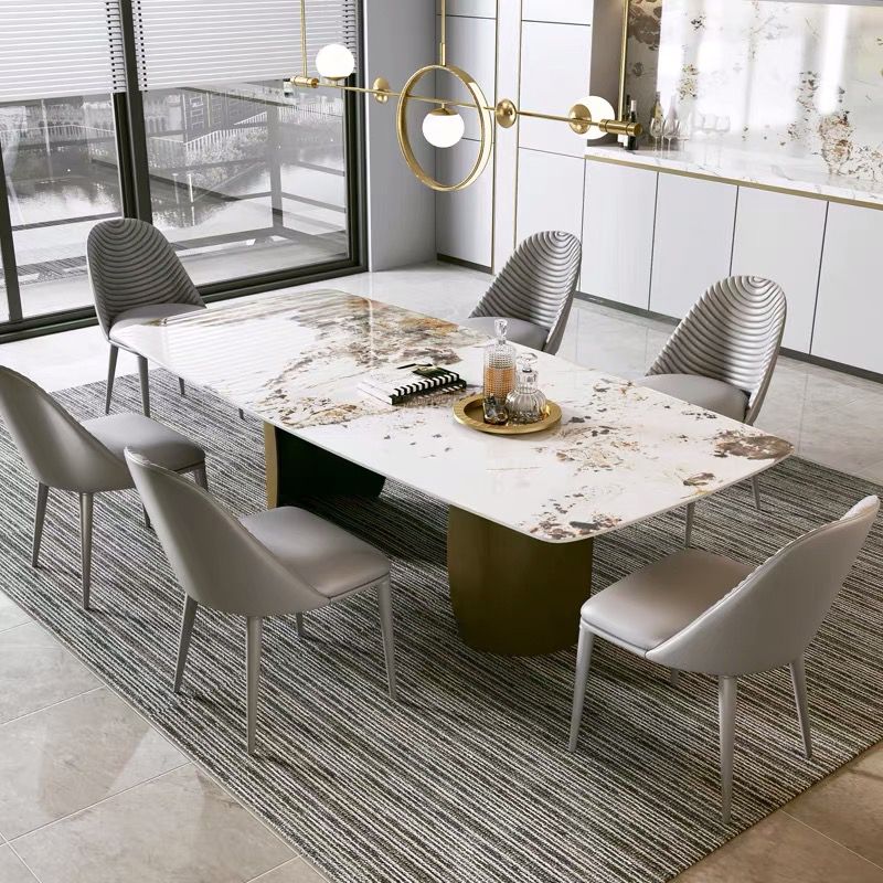 Glam 1/4/5/7 Pieces Dining Set Rectangular Double Pedestal Dining Set