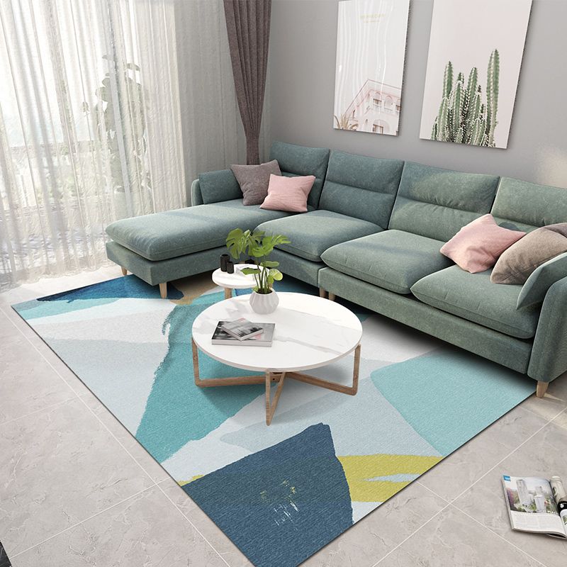 Contemporary Area Rug Leisure Abstract Pattern Indoor Rug Polyester Carpet for Living Room