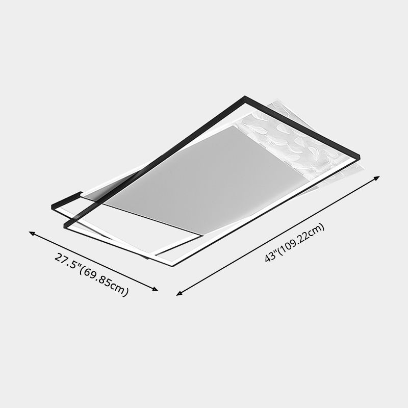 LED Flush Light New Modern Aluminum Rectangular Ceiling Mount Lamp for Living Room