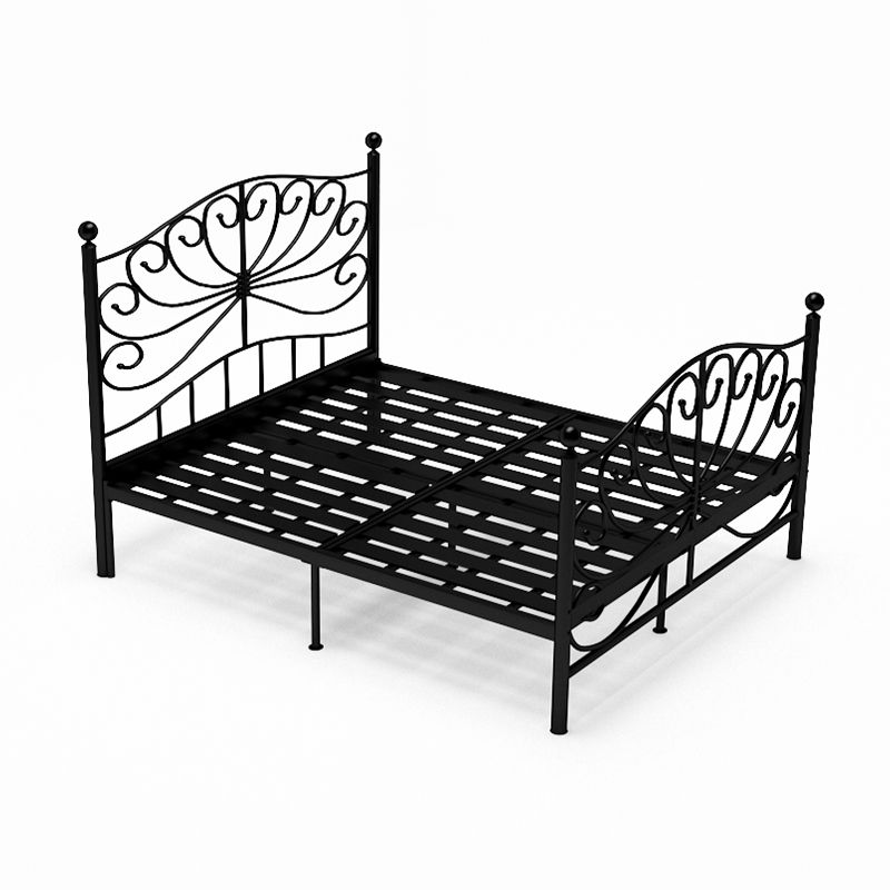 Metal Open-Frame Bed 45.27" High Wire-Grid Bed with Custom Gold Legs