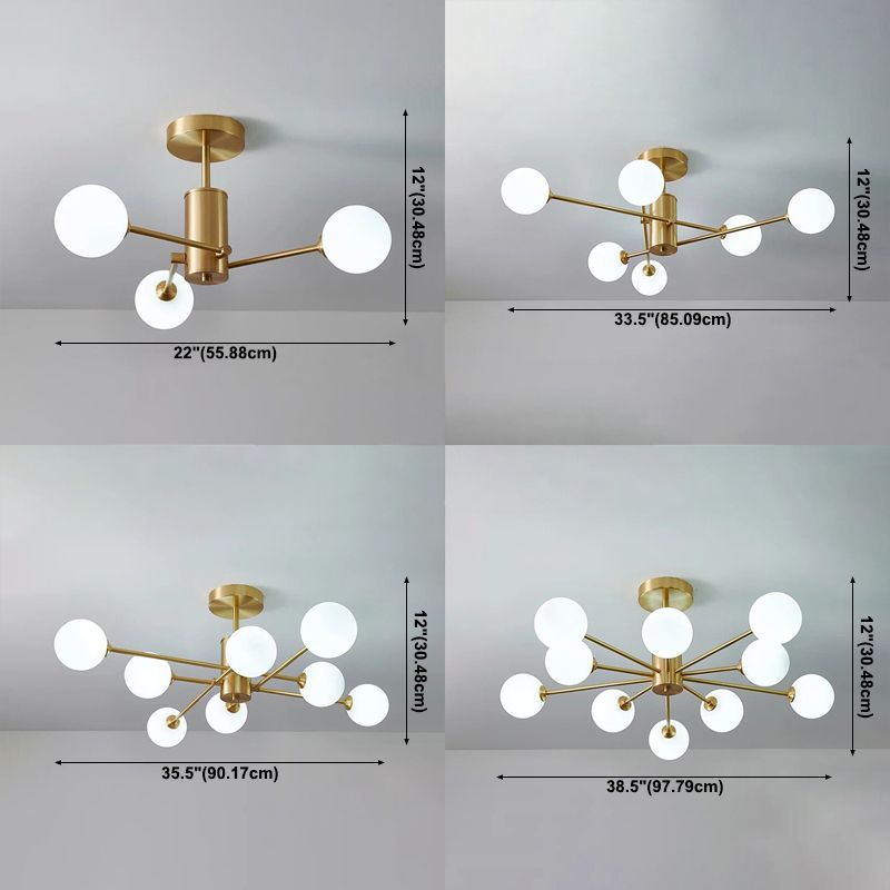 Moderne lampade da incasso Lampada da incasso in vetro globo in oro per soggiorno