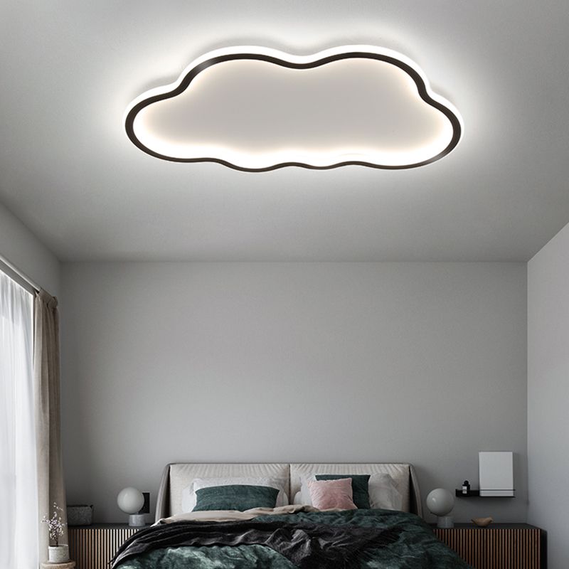 Accesorio de techo LED de nube acrílica en soporte empotrado de hierro forjado de estilo conciso moderno