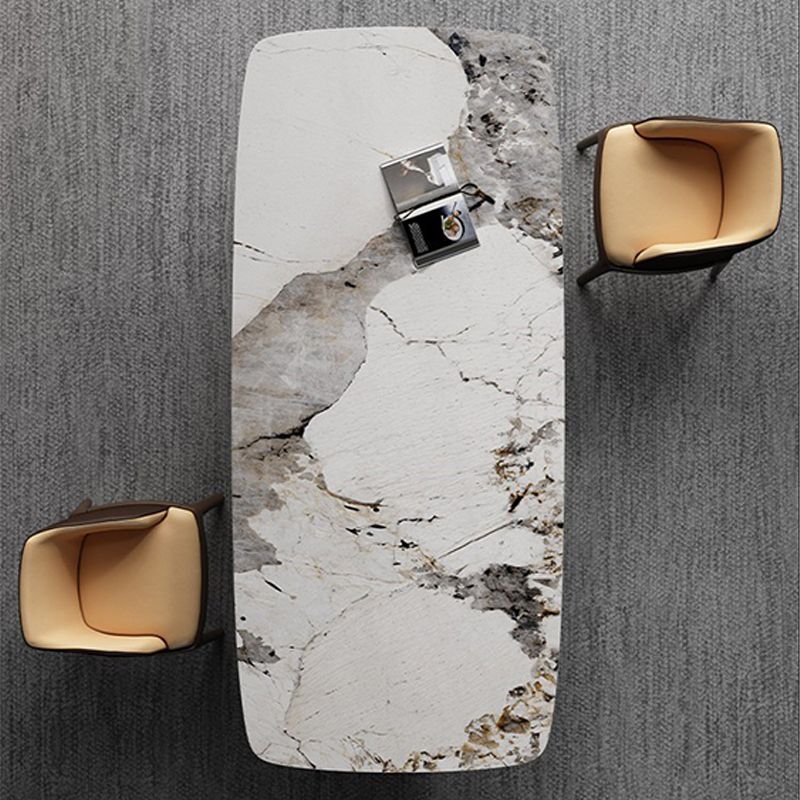 Rectangle Fixed Dining Room Table Luxury Sintered Stone Kitchen Table