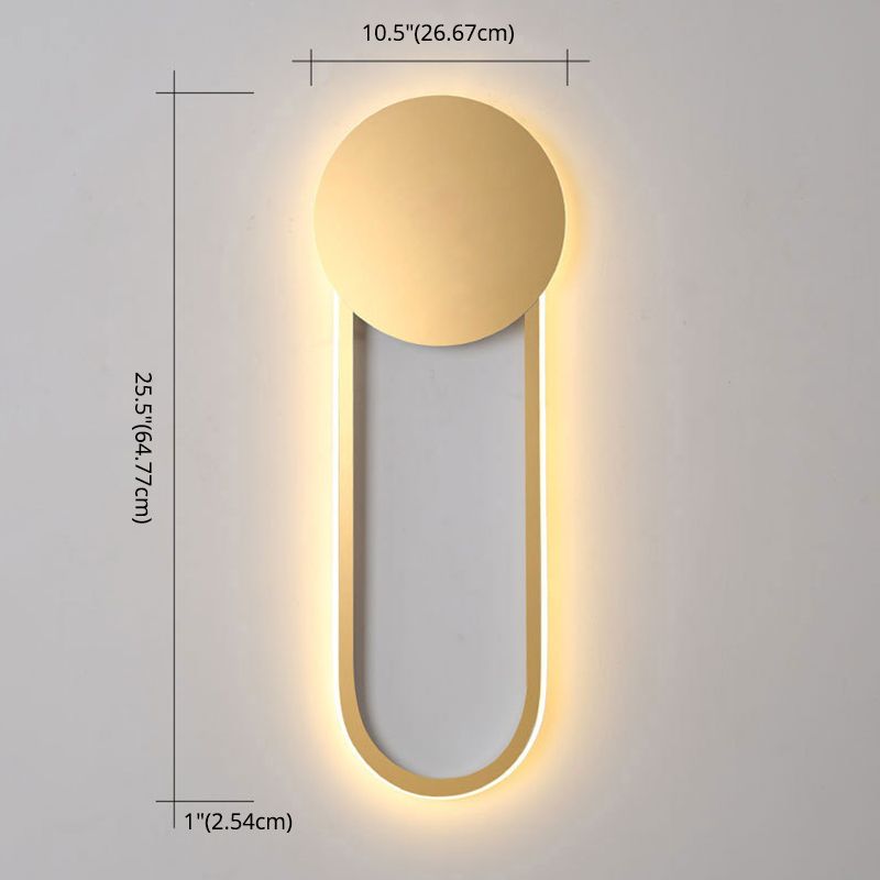 Modern Ellipse Wall Mount Lighting Metallic Wall Mounted Lighting for Living Room