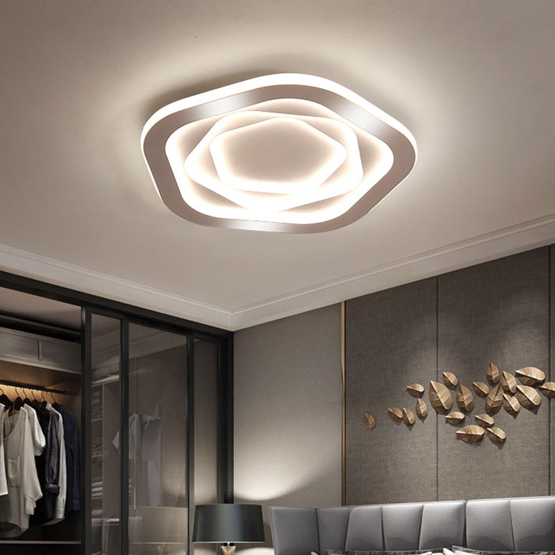 Nuevo soporte empotrado de acrílico moderno blanco de 1 luz LED para montaje en superficie, luces de techo para dormitorio