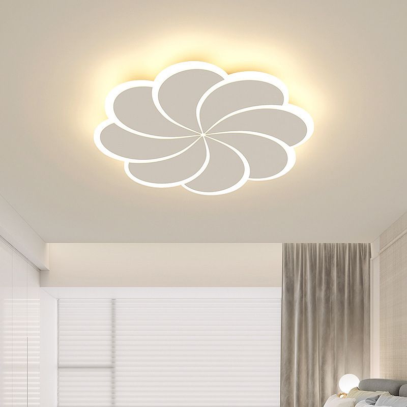 Modern Metal Flush Mount Petal Shape Ceiling Light with Acrylic Shade for Living Room