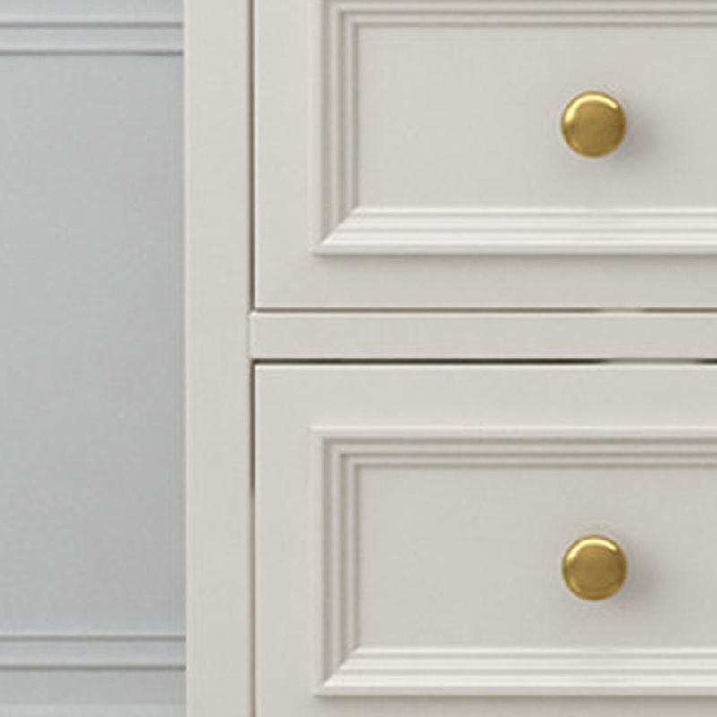 Glam Solid Wood Storage Chest Bedroom White Chest with Drawers