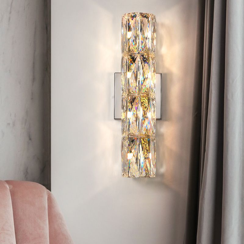 Modern Style Linear Shape Wall Sconce Crystal Sconces for Living Room