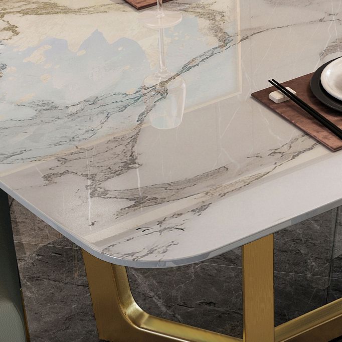 Scandinavian 1/4/5/7 Pcs Dining Chairs Set Sintered Stone Dining Table Set