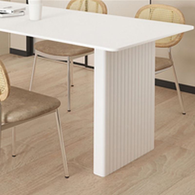 Modern 1/2/5/7 Pieces Dining Chairs Set Rectangle Stone Furniture in White