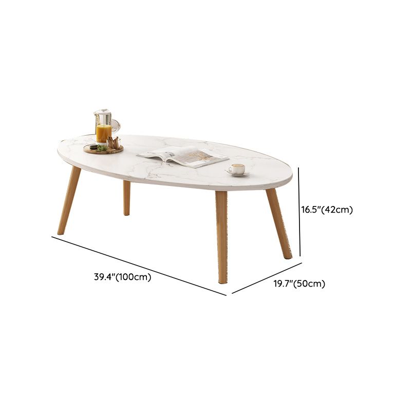 Contemporary Wooden Single Coffee Table 4 Legs Cocktail Table