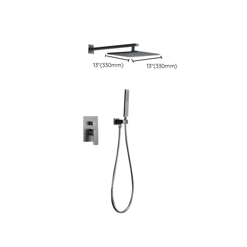 Modern Style Shower System Copper Rectangle Ceiling Mounted Shower System